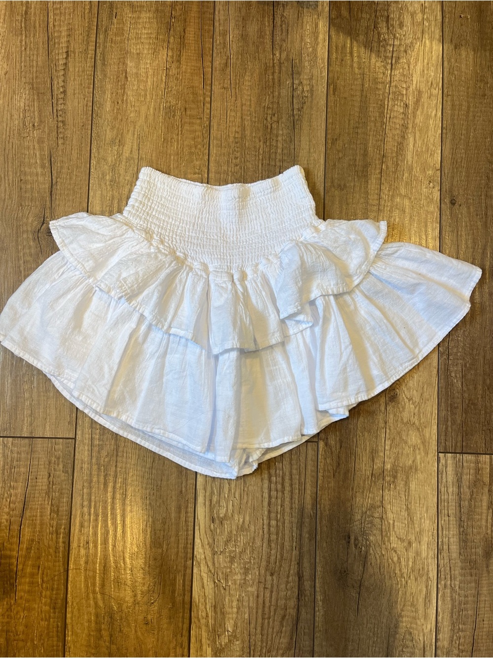 Altar'd State White Mini Skirt Built-in Shorts Cotton Summer